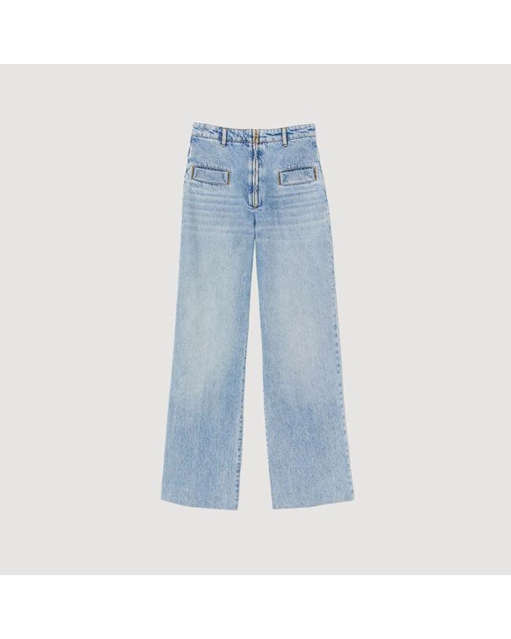 Sandro Blue Wide-Leg Jeans