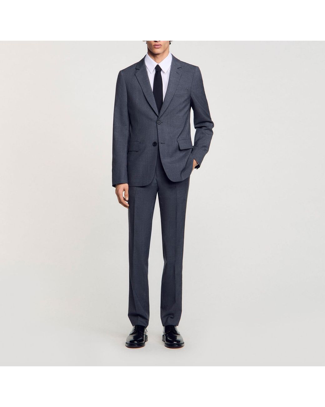 Sandro Blue Wool Suit Jacket for men