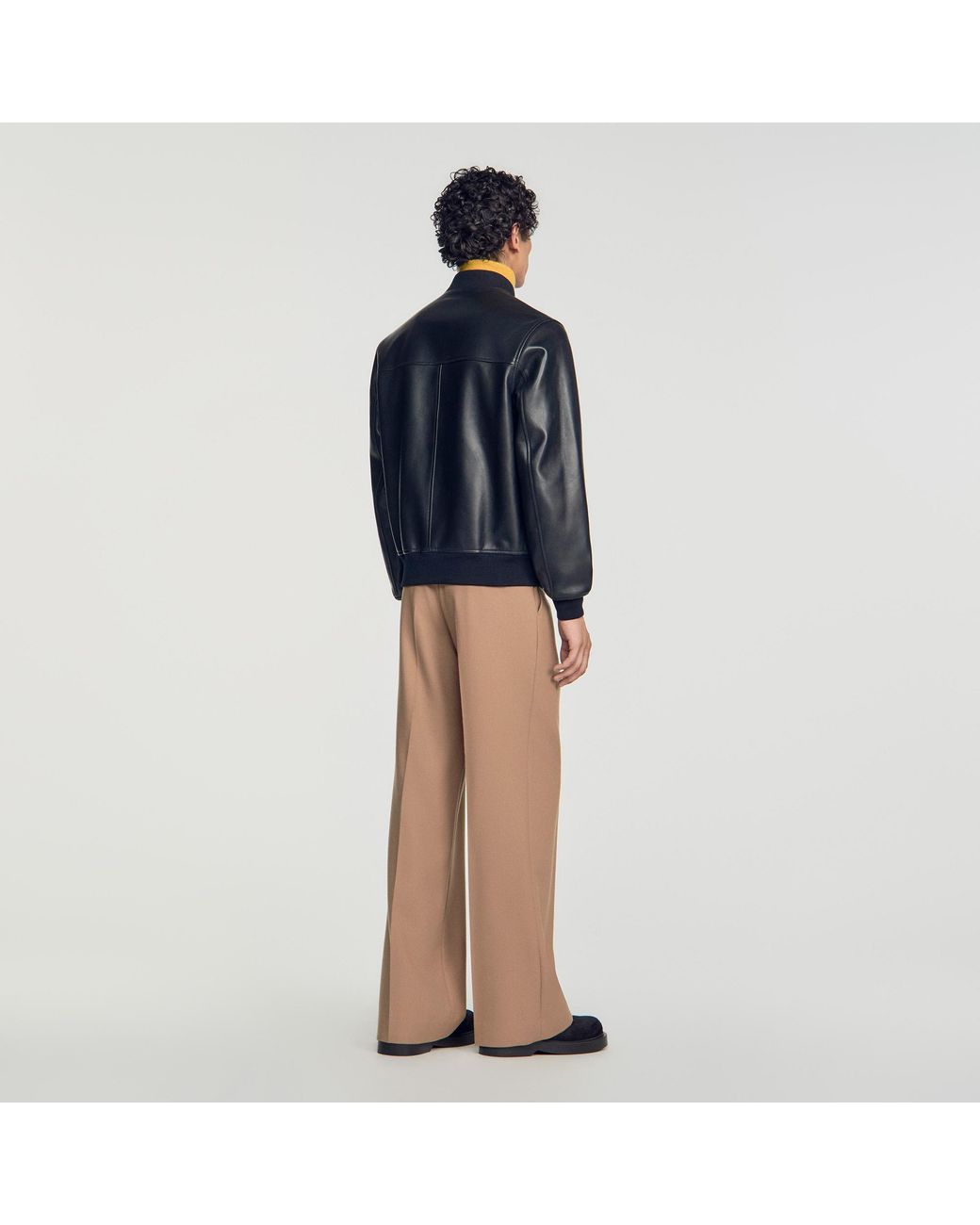 Sandro Blue Leather Jacket for men