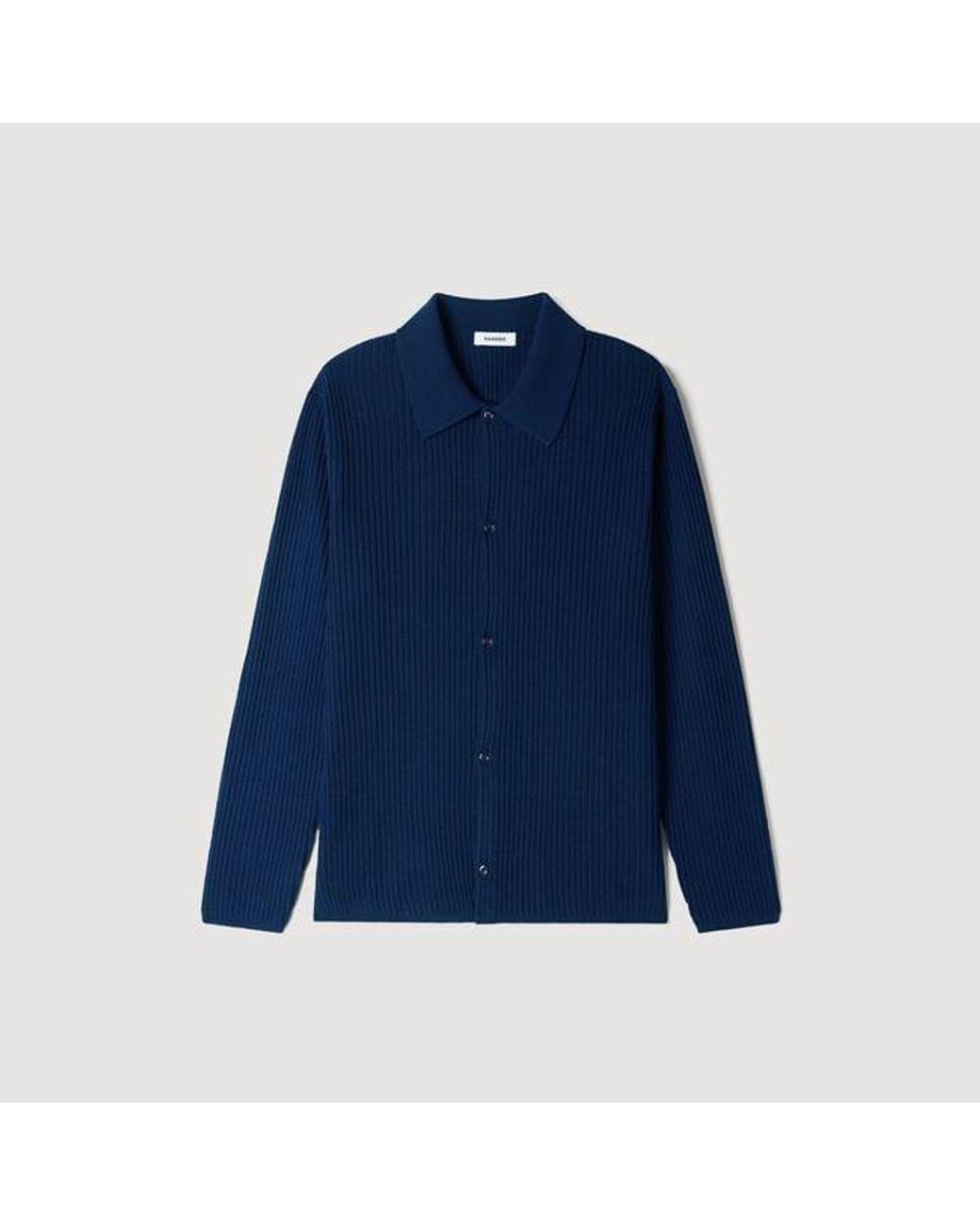 Sandro Blue Rib Knit Shirt for men