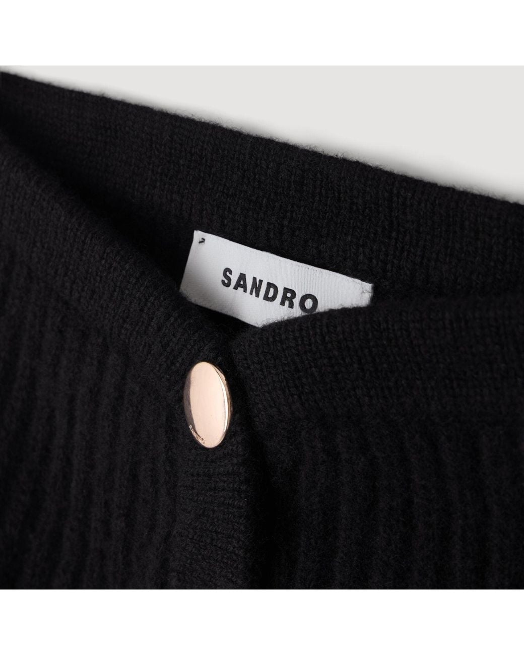 Sandro Black Standing Collar With Buttons
