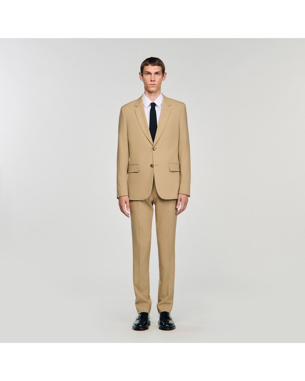 Sandro Natural Wool Suit Jacket for men
