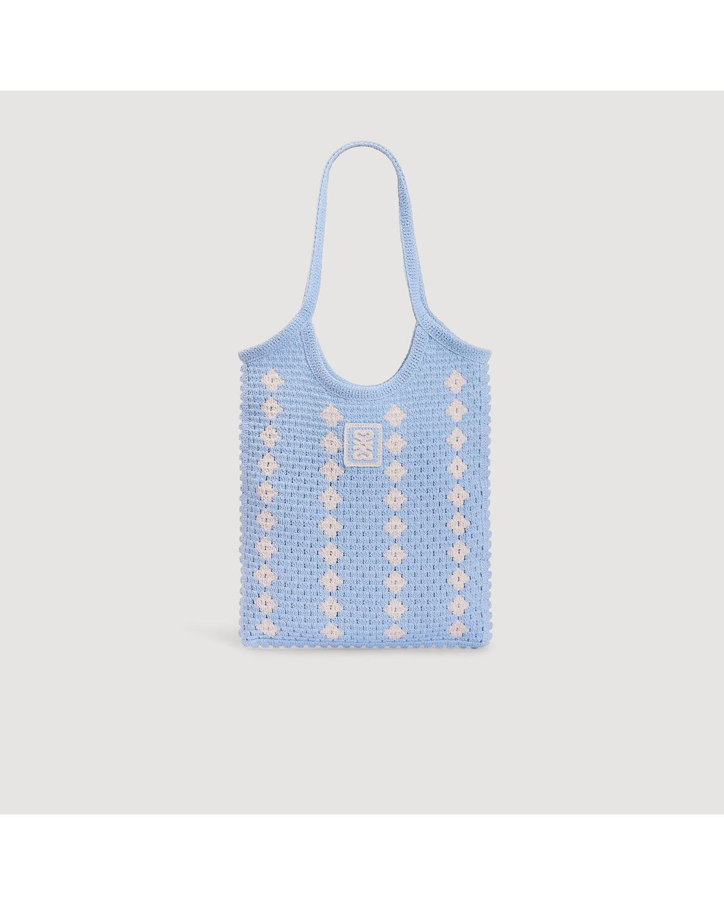 Sandro Blue Two-Tone Crochet Bag