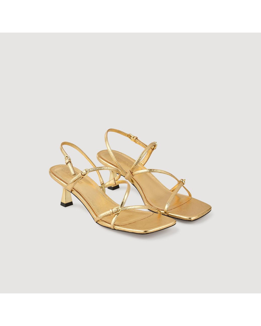 Sandro Metallic Sandals With Straps