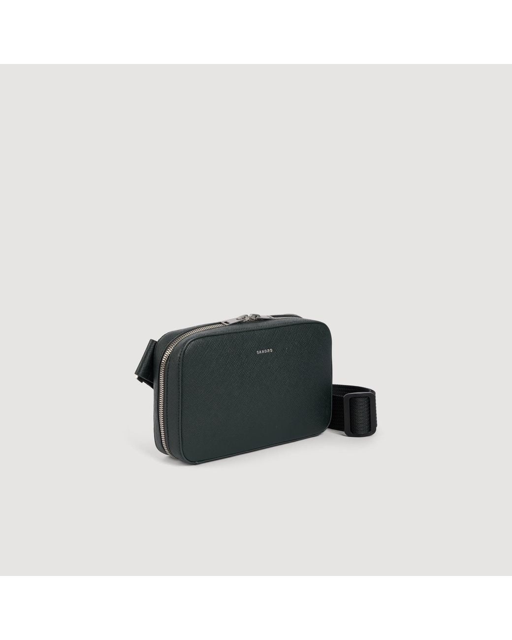 Sandro Black Small Reconstituted Leather Bag for men