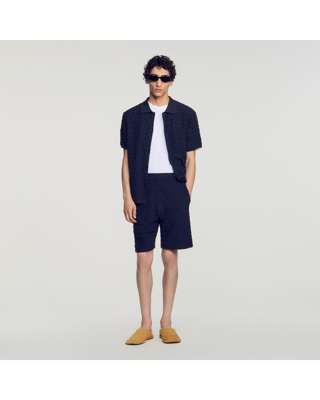Sandro Blue Terry Cloth Shorts for men