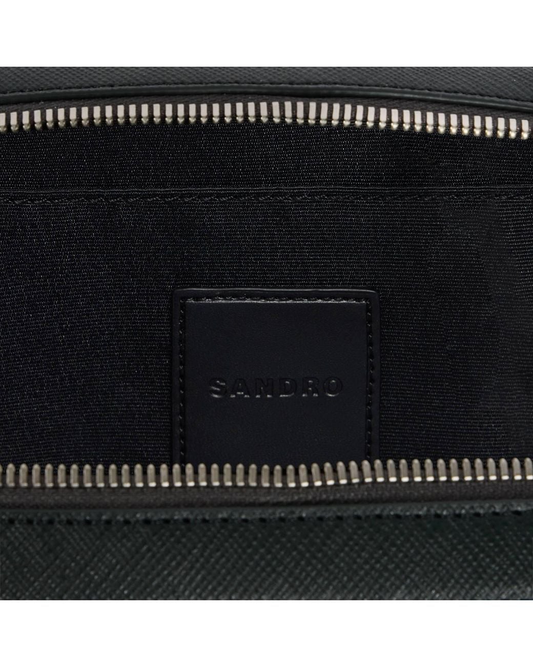 Sandro Black Small Reconstituted Leather Bag for men