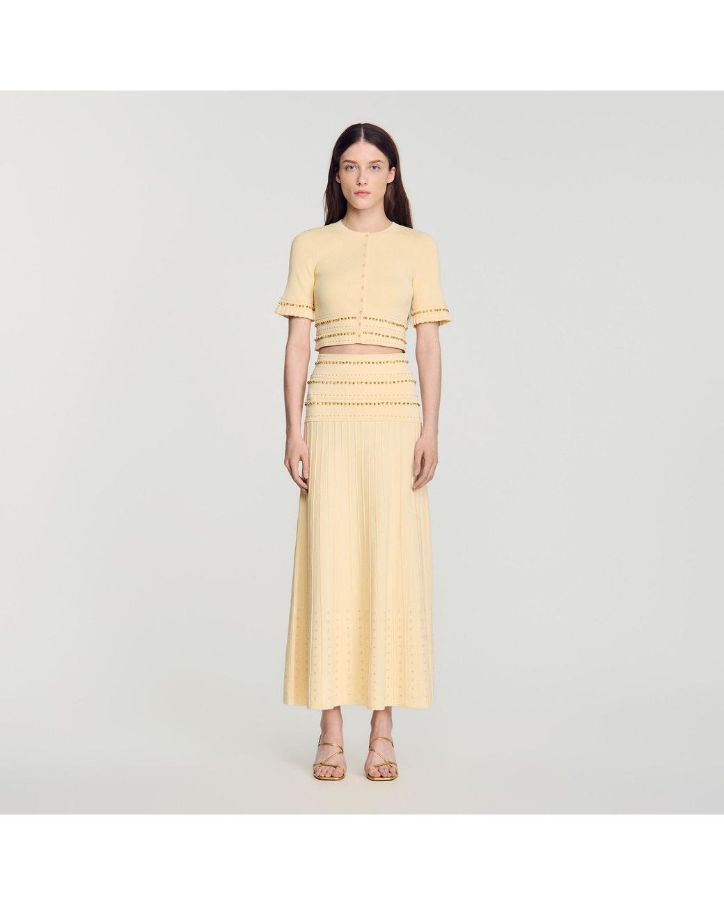 Sandro Natural Maxi Tassel Skirt