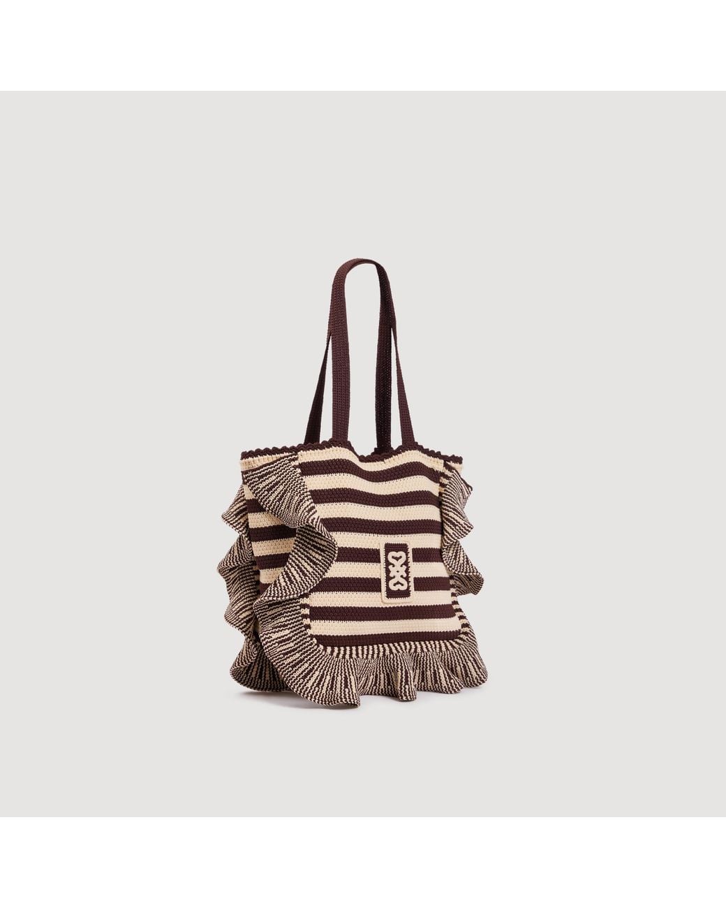 Sandro Multicolor Striped Crochet Bag