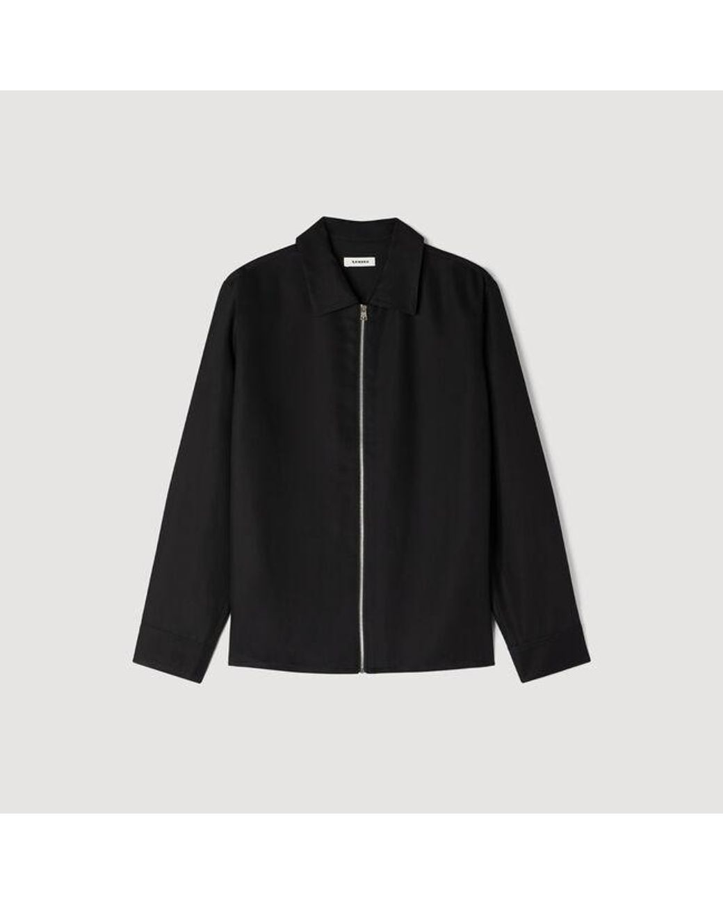 Sandro Blue Loose-Fit Zip-Up Shirt for men
