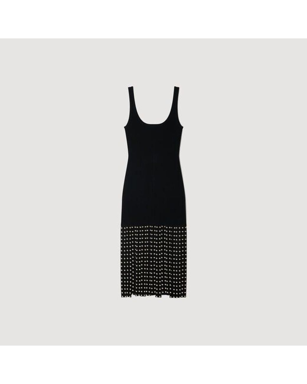 Sandro Blue Fringed Knit Maxi Dress
