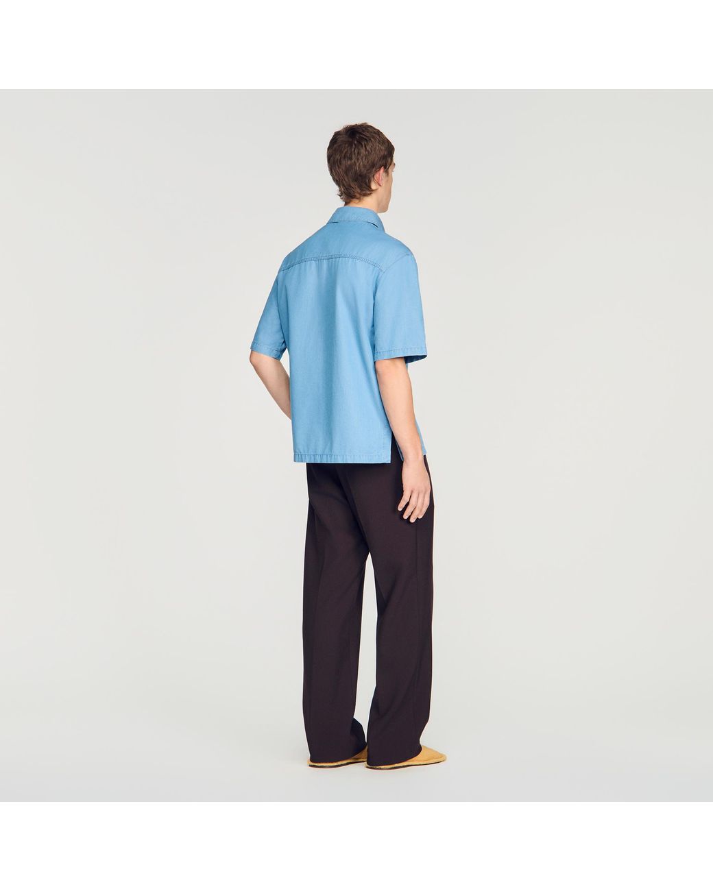 Sandro Blue Loose-Fit Faded Shirt for men