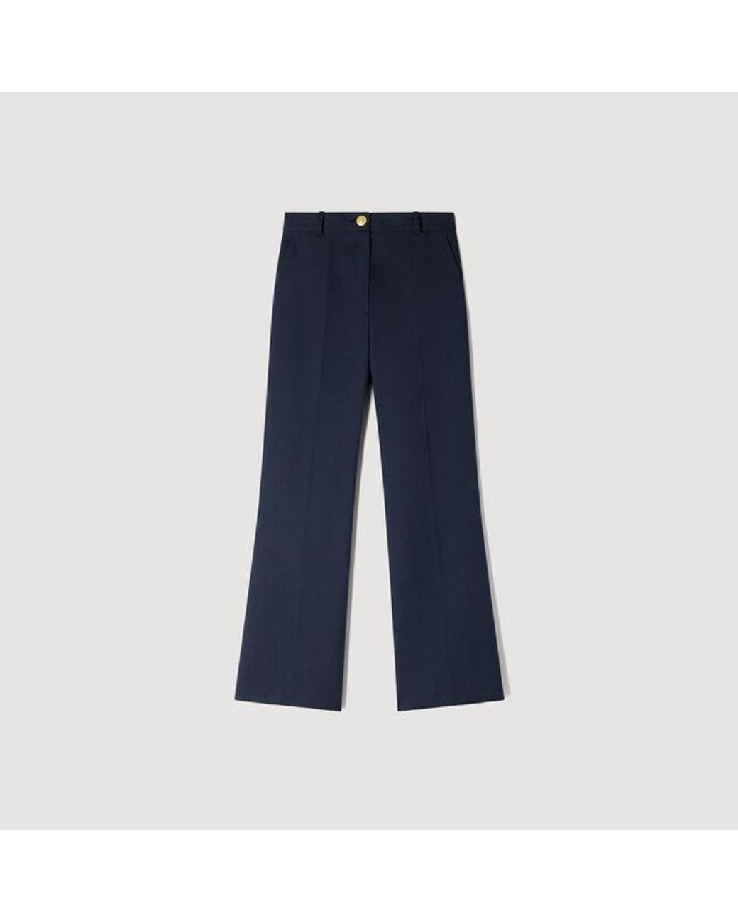 Sandro Blue Wide-Leg Wool Trousers
