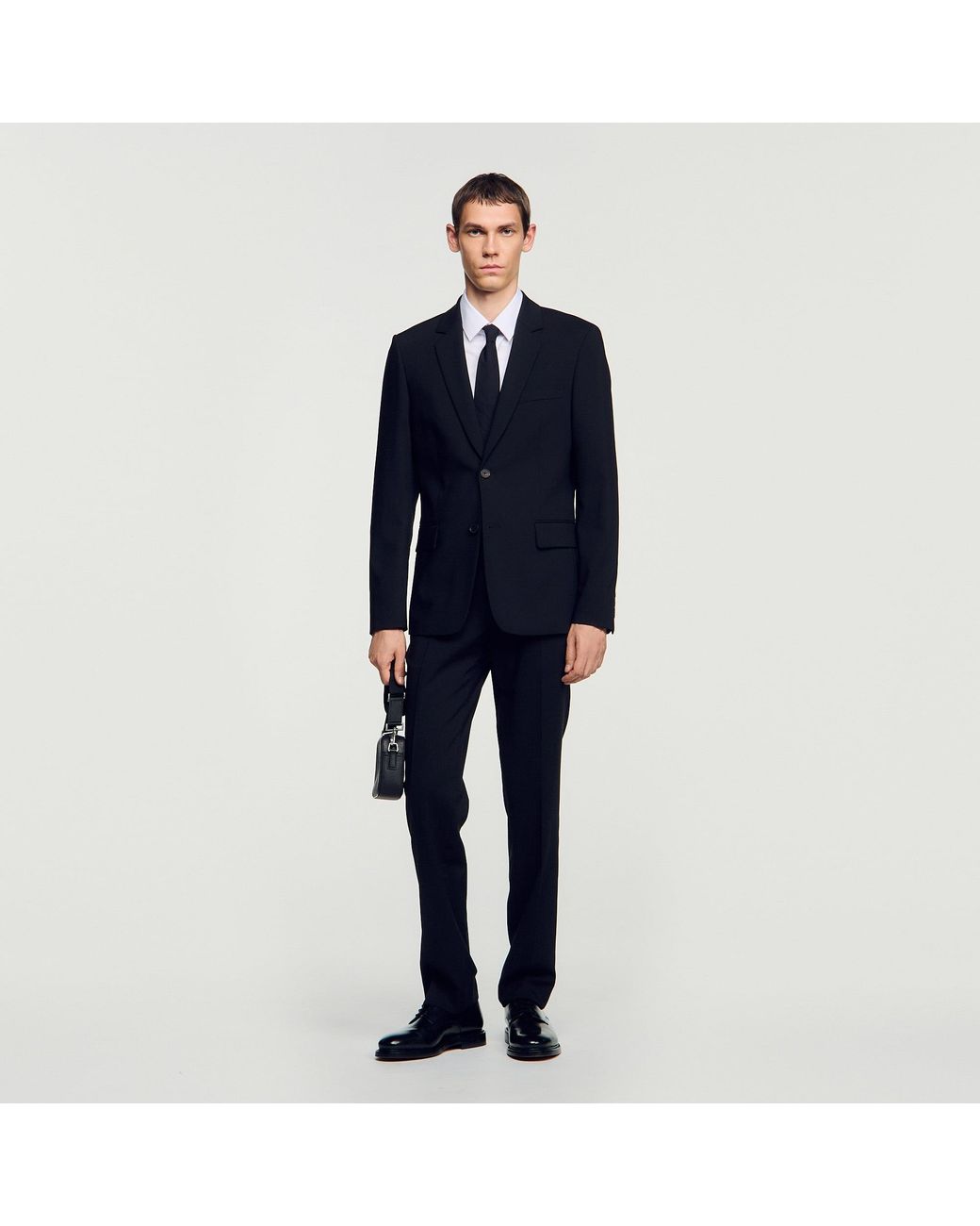 Sandro Blue Virgin Wool Suit Jacket for men
