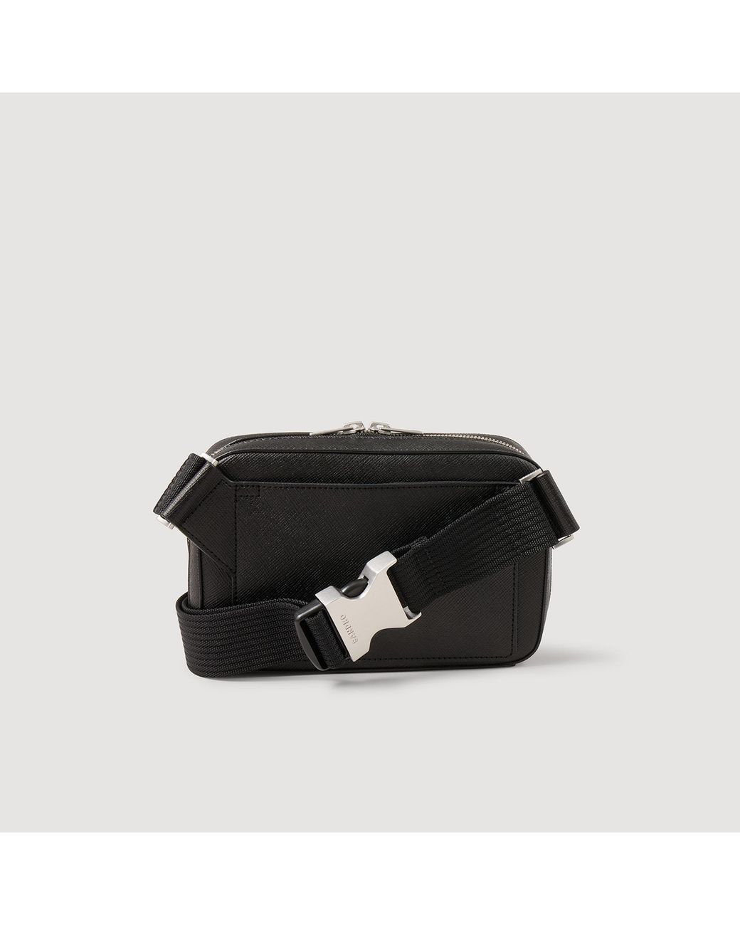 Sandro Black Small Reconstituted Leather Bag for men