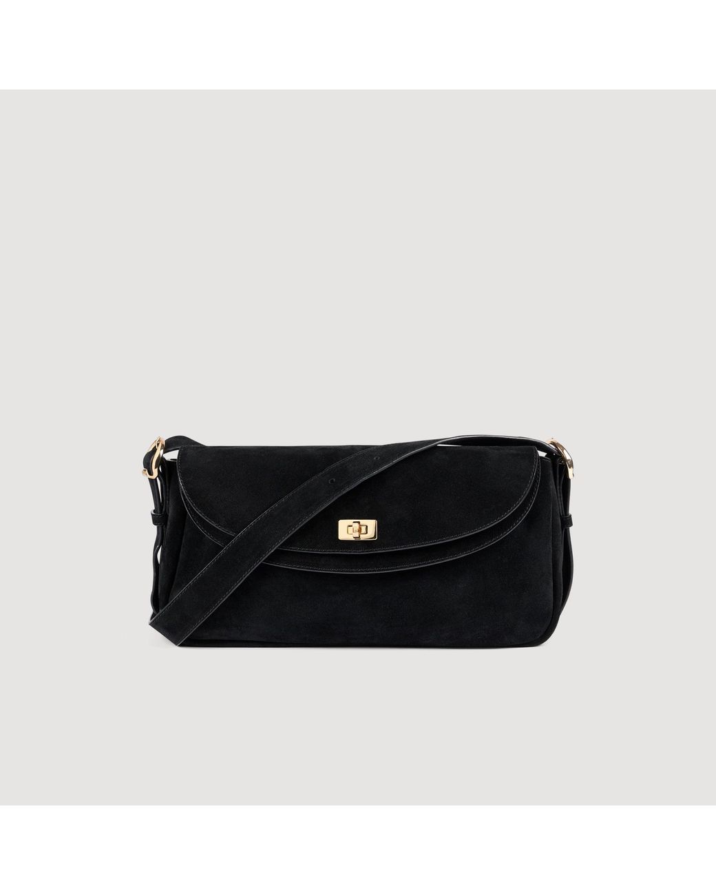 Sandro Black Le Mambo Suede Bag
