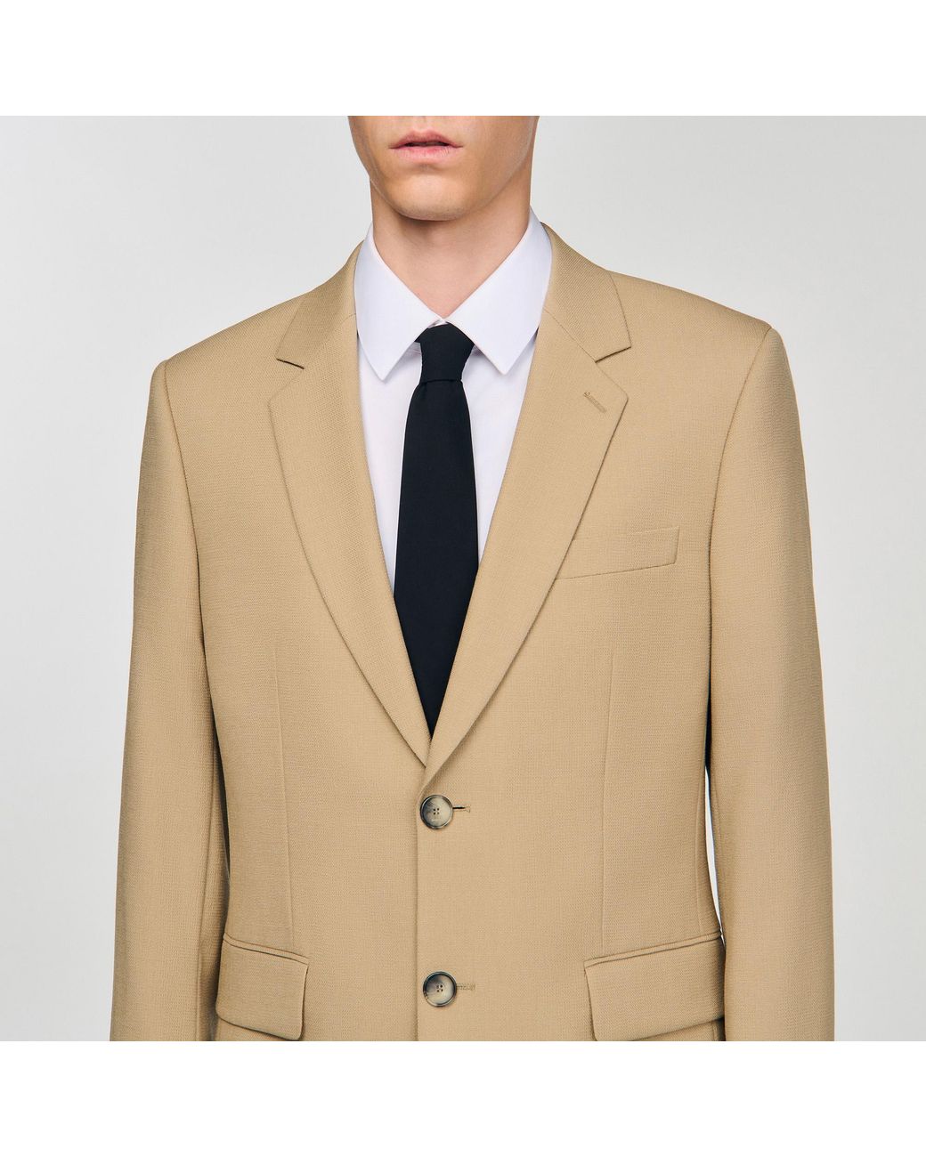 Sandro Natural Wool Suit Jacket for men