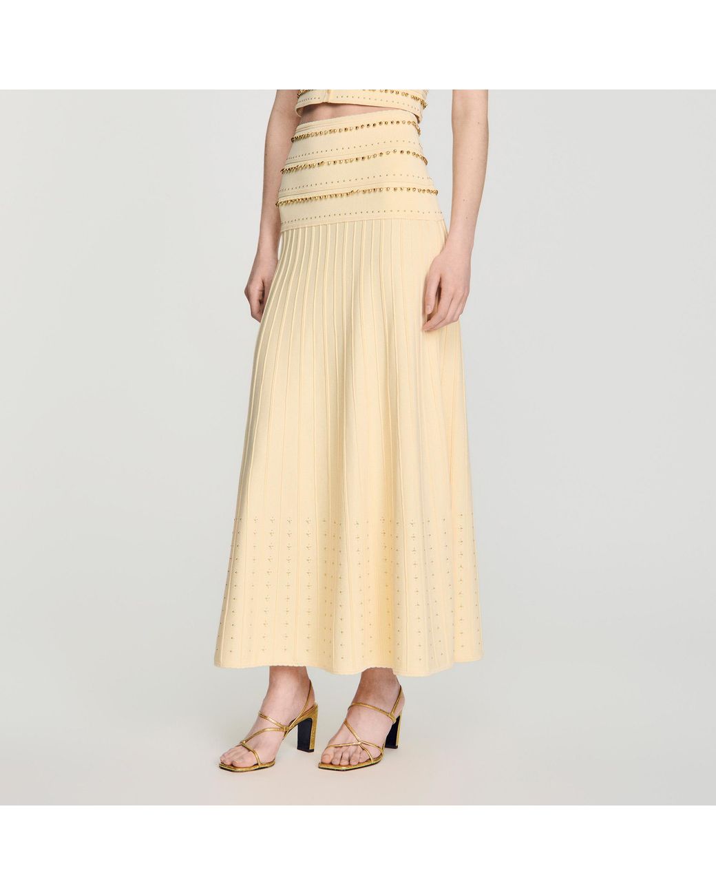 Sandro Natural Maxi Tassel Skirt