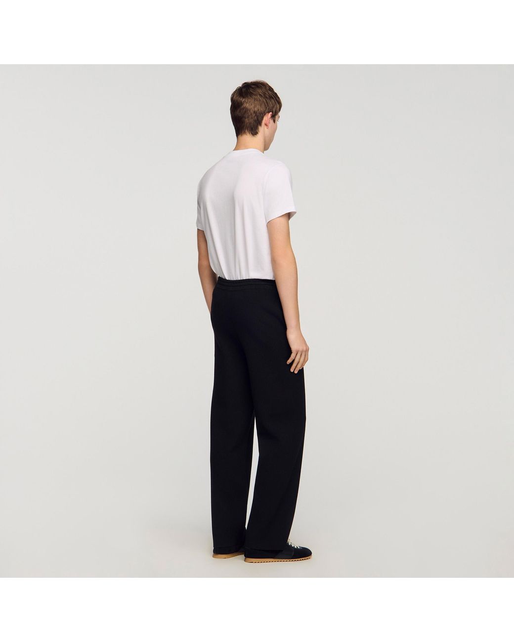 Sandro Black Knit Jogging Bottoms for men