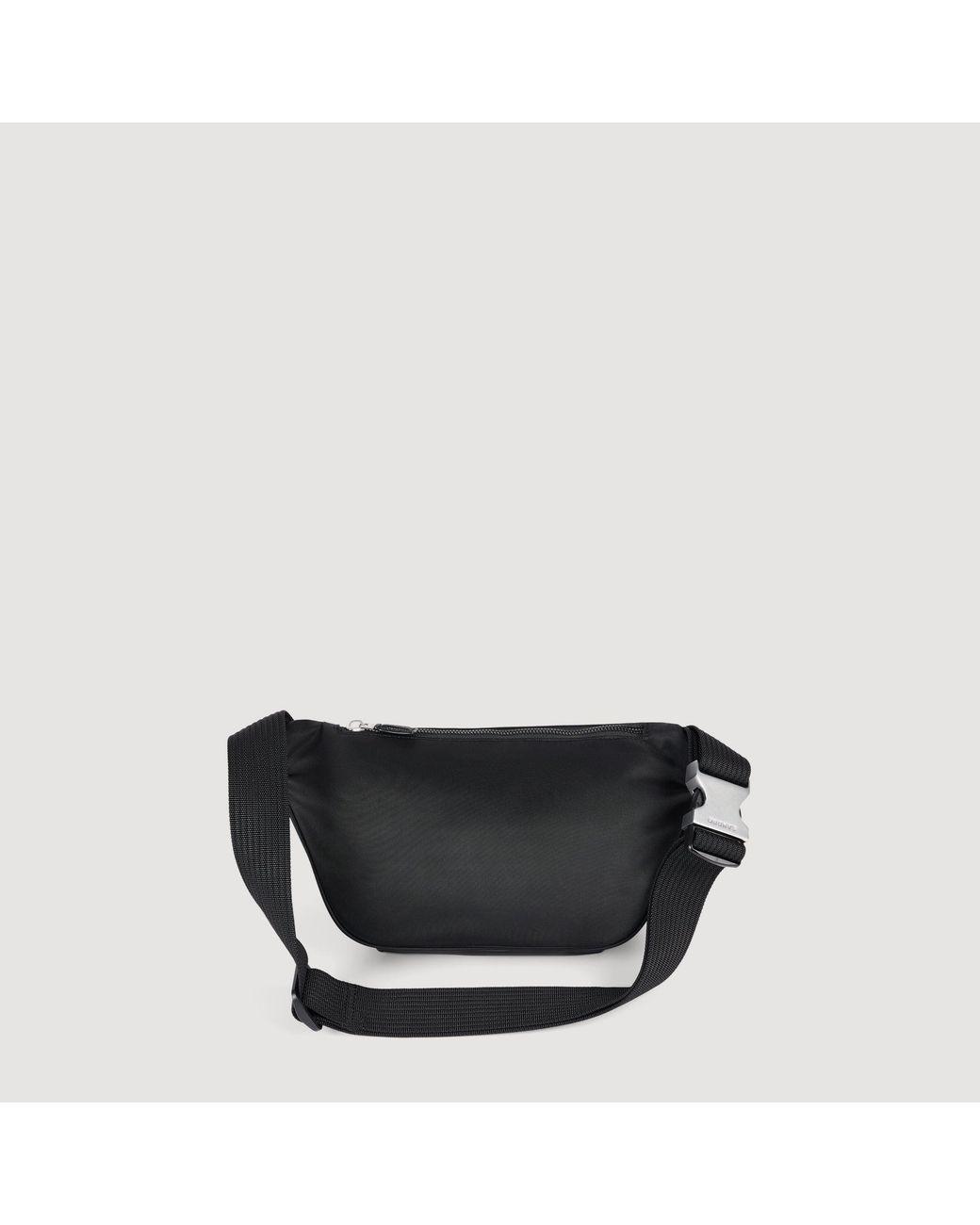 Sandro Black Technical Fabric Shoulder Bag for men