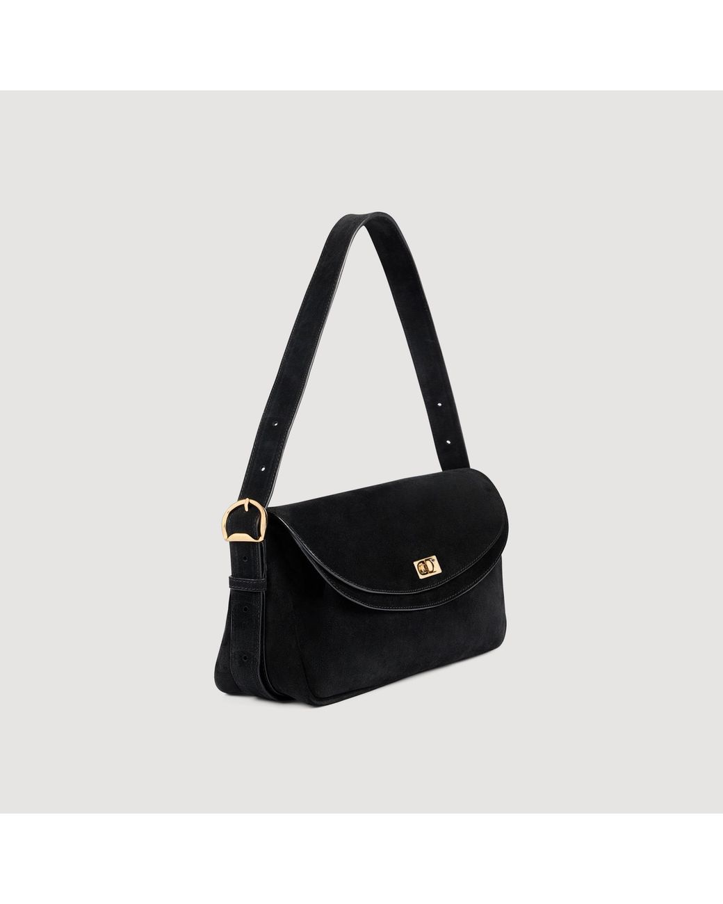 Sandro Black Le Mambo Suede Bag