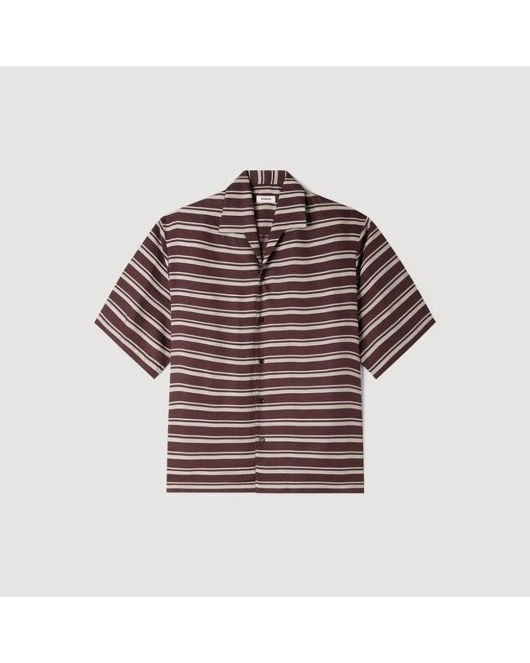 Sandro Blue Striped Boat Neck Shirt for men