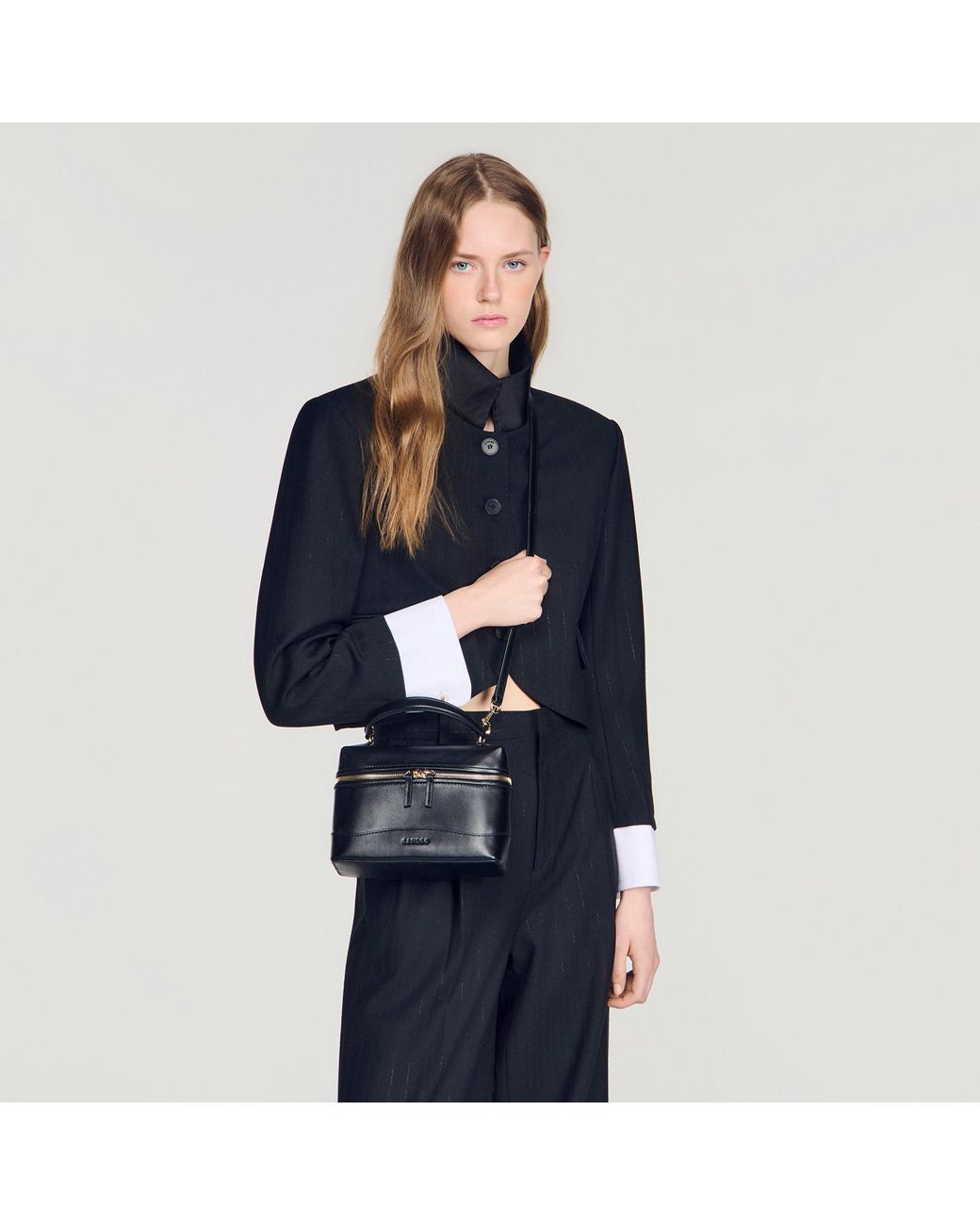 Sandro Black Tangolino Leather Bag