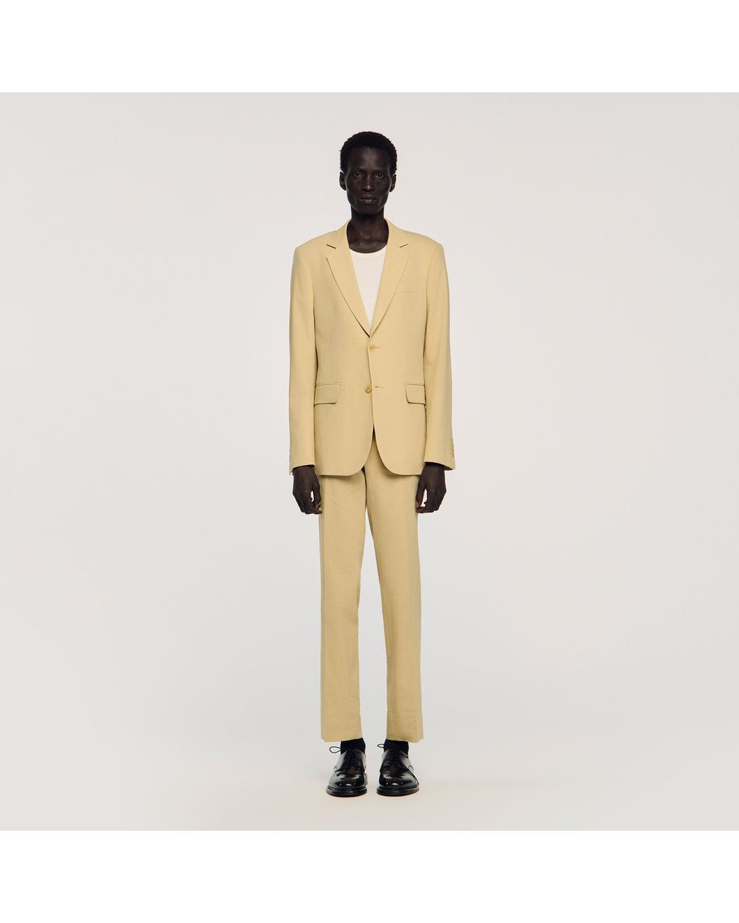 Sandro Metallic Classic Linen Suit Jacket for men