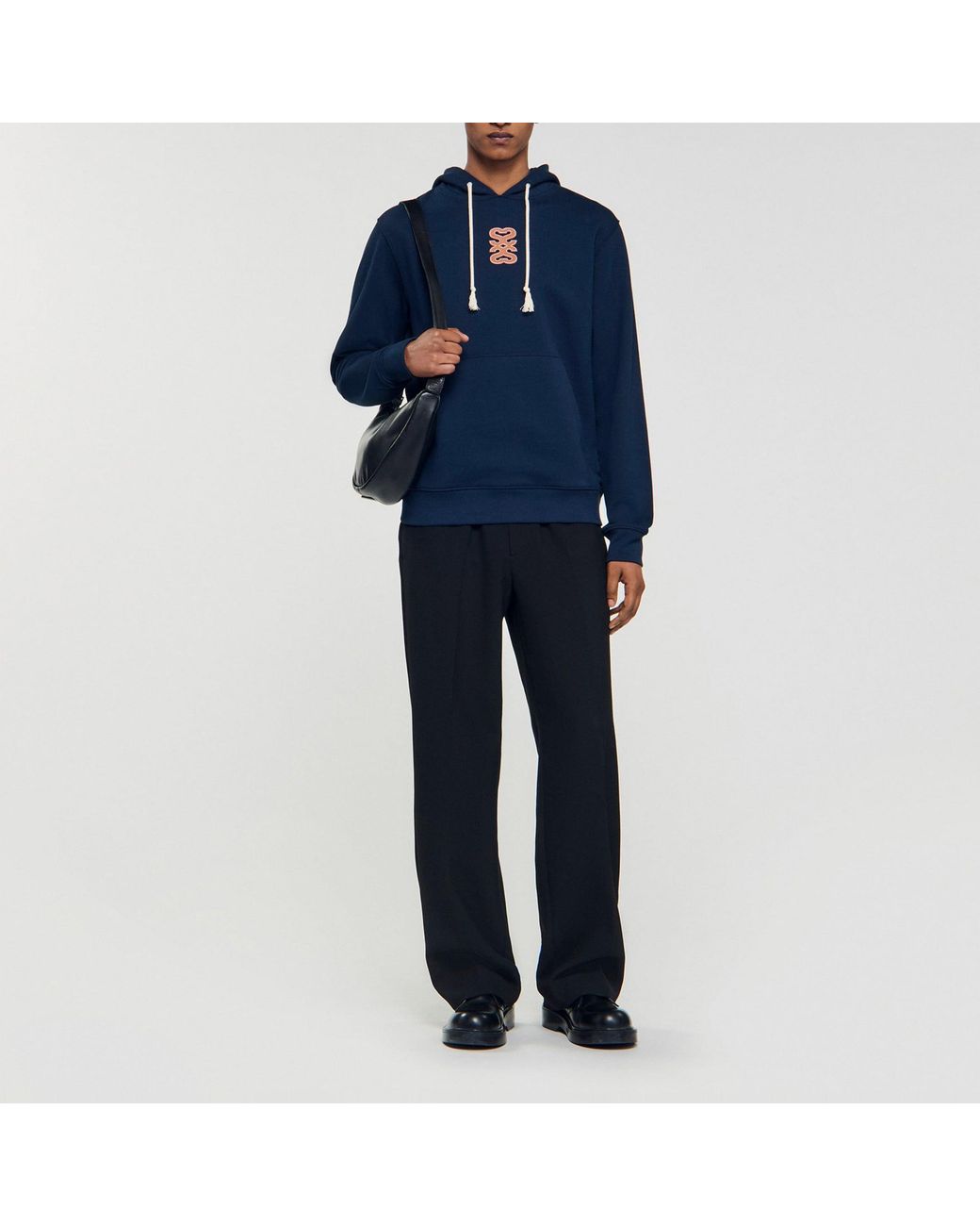 Sweatshirt à patch en cuir Sandro pour homme en coloris Blue
