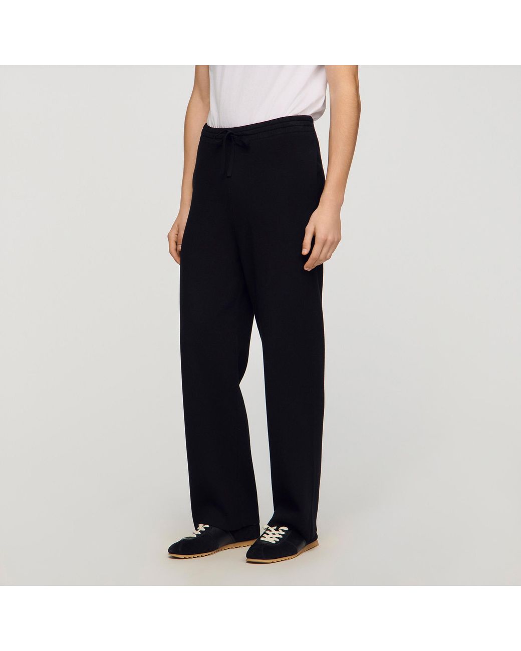 Sandro Black Knit Jogging Bottoms for men