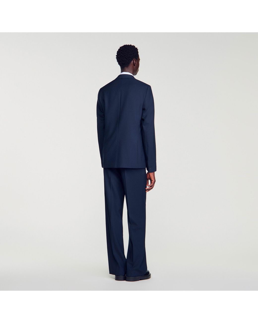 Sandro Blue Virgin Wool Suit Jacket for men