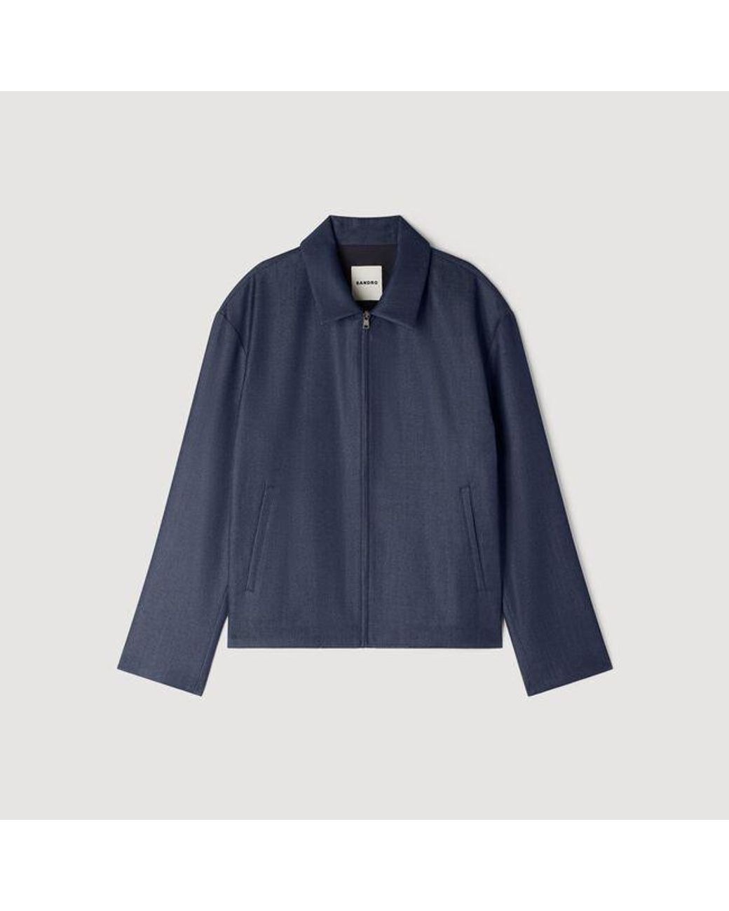 Sandro Blue Effect Zip-Up Jacket for men