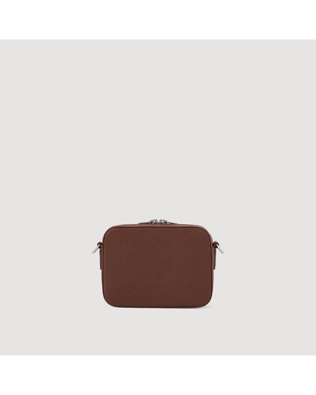 Sandro Brown Small Reconstituted Leather Bag for men