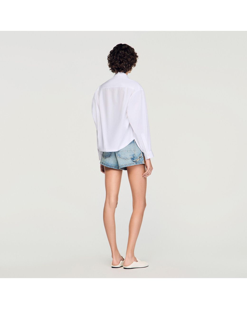 Sandro Blue Embroidered Shirt