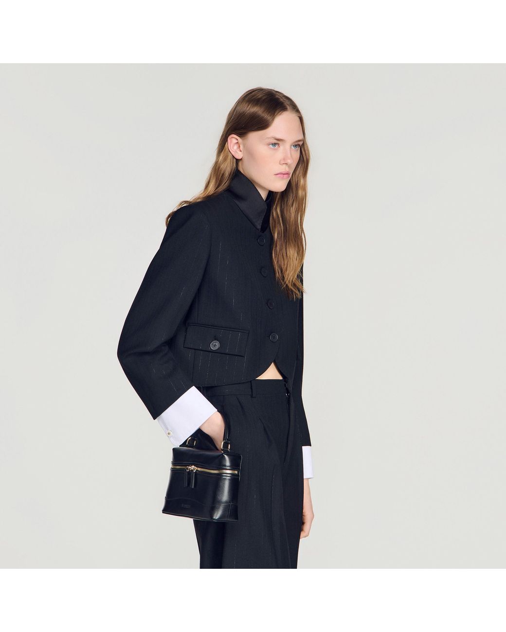 Sandro Black Tangolino Leather Bag