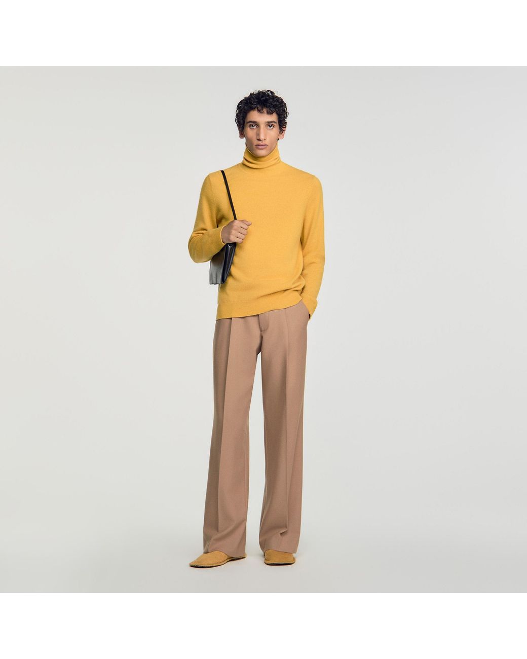 Sandro Yellow Cashmere Turtleneck Sweater for men
