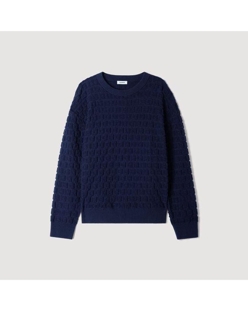 Sandro Blue Terry Knit Jumper for men