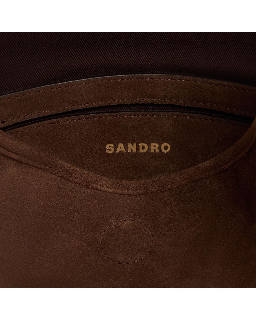 Sandro Brown Tangoso Suede Bucket Bag