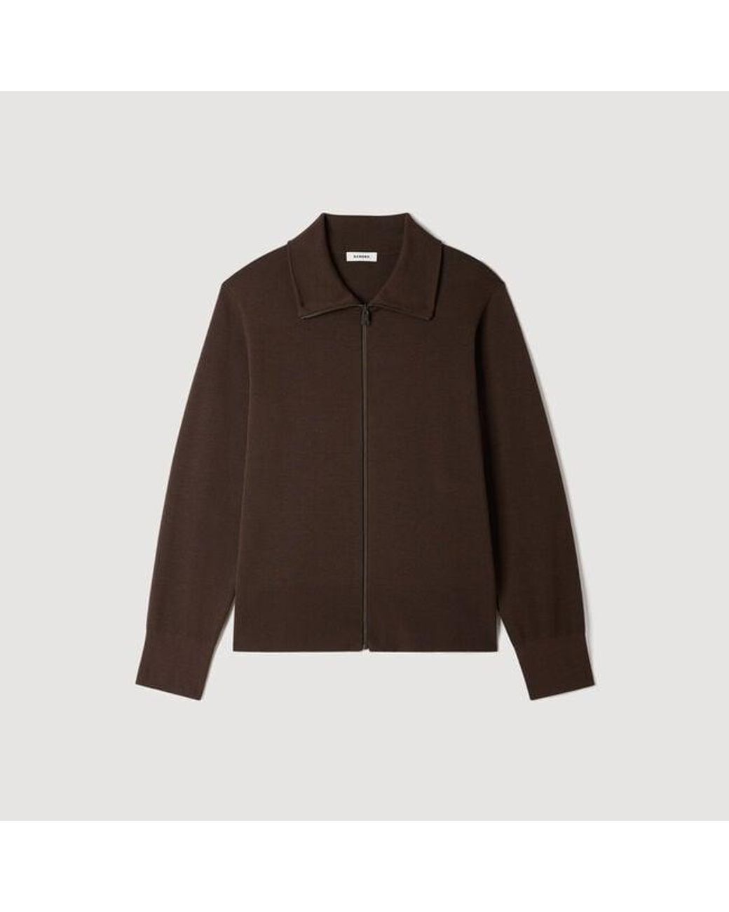 Sandro Blue Zip-Up Wool Cardigan for men