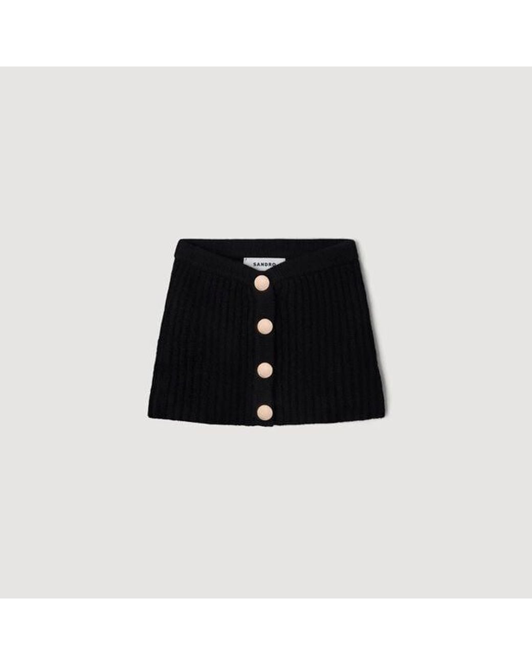 Sandro Black Standing Collar With Buttons