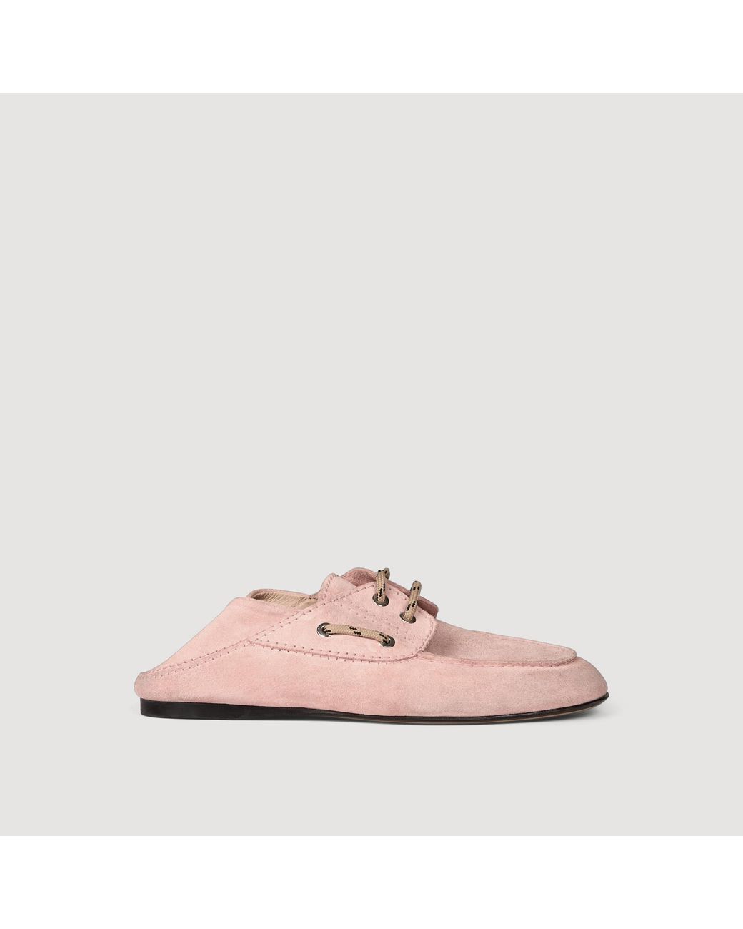 Sandro Pink Suede Boat Shoe Loafers
