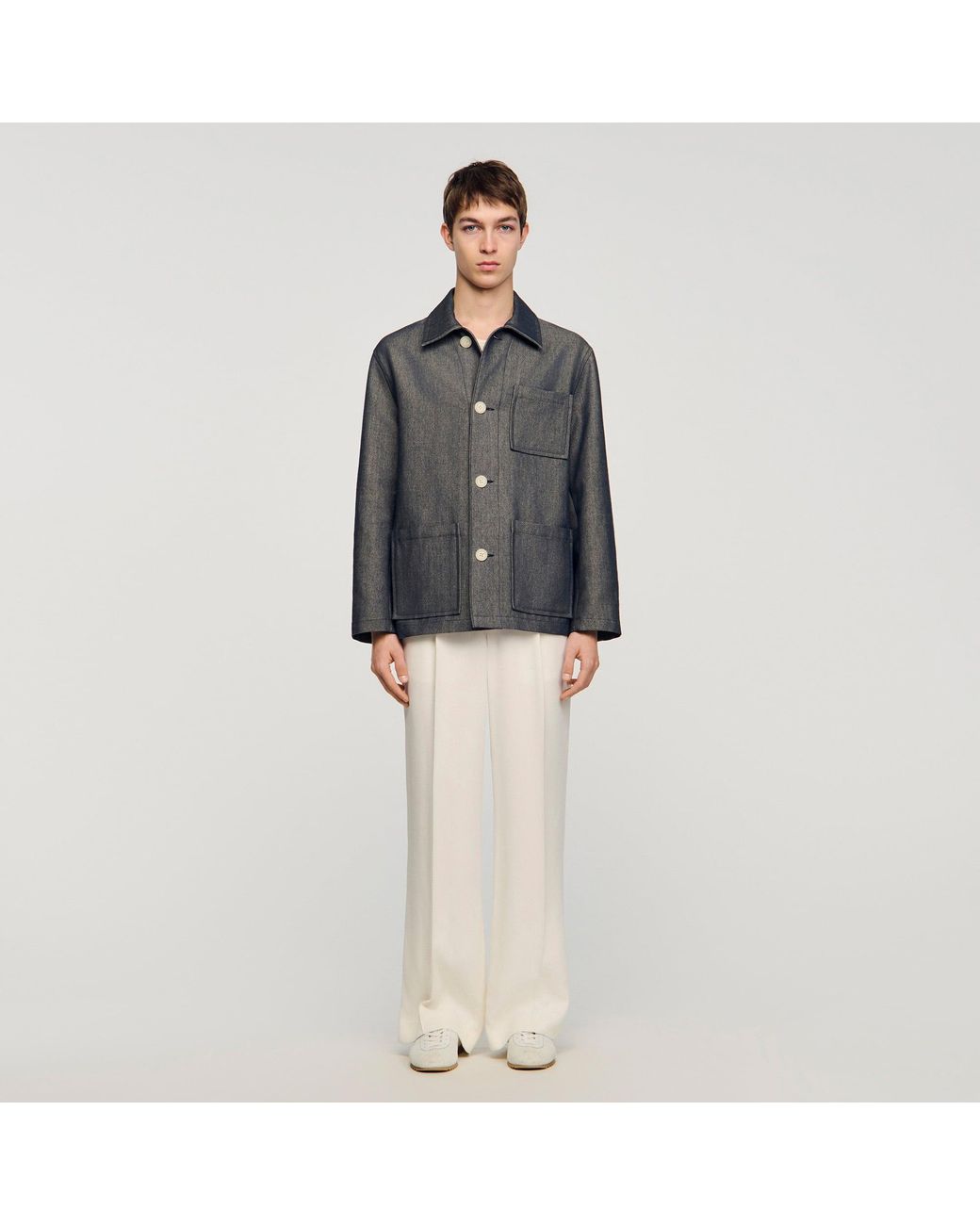 Sandro Black Effect Worker Jacket for men