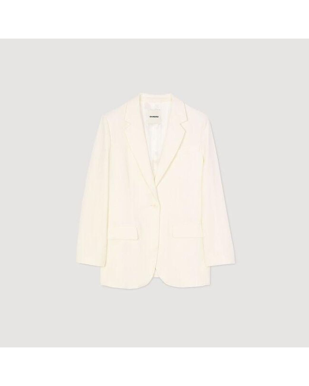 Sandro White Sequin-Stripe Opera Blazer