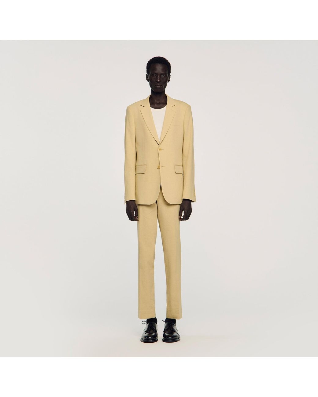 Sandro Metallic Classic Linen Suit Jacket for men
