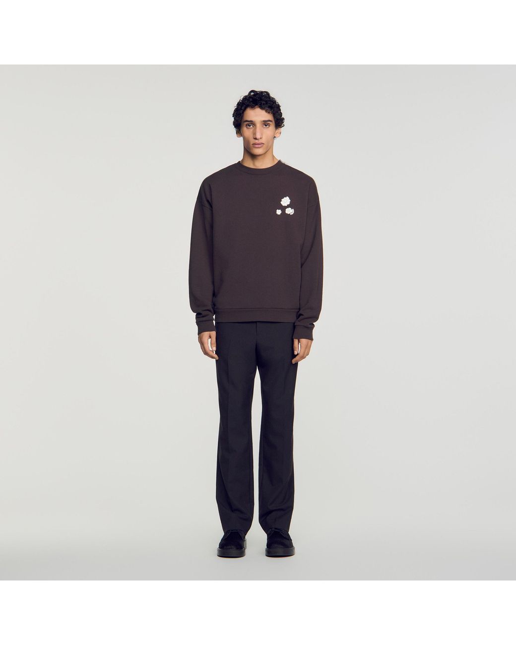 Sandro Blue Oversized Floral Sweatshirt for men