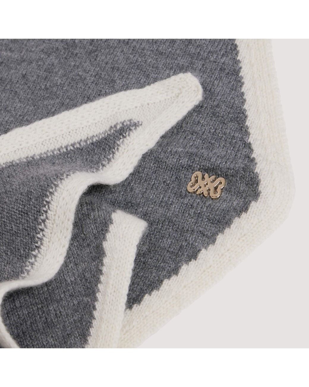 Sandro Gray Two-Tone Wool Triangle Scarf