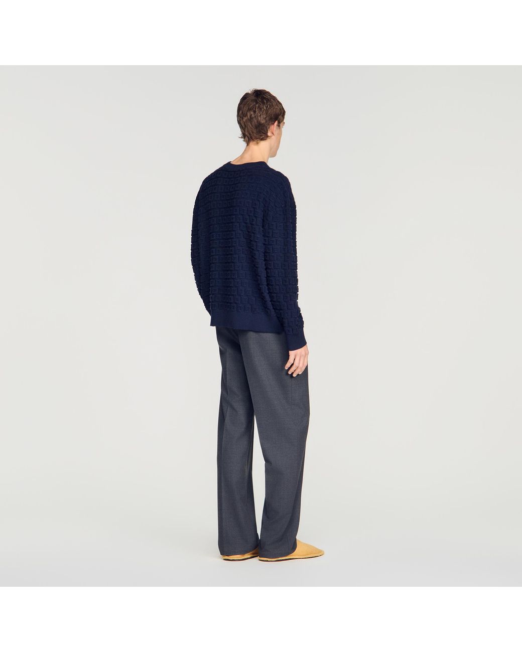Sandro Blue Terry Knit Jumper for men