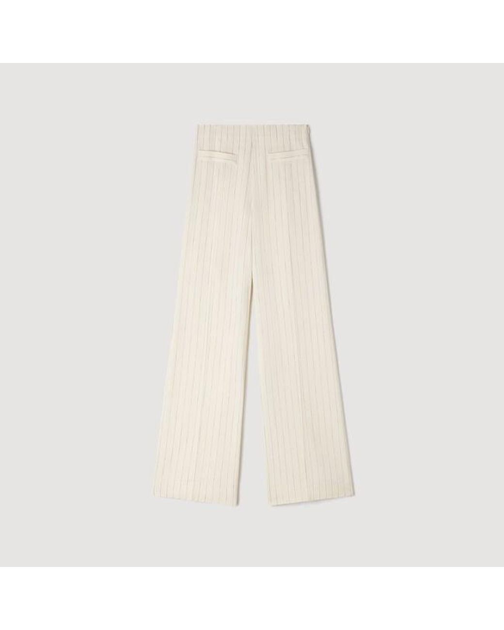 Sandro Natural Striped Trousers