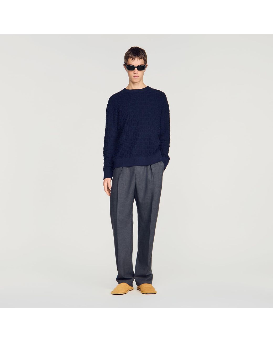 Pull en maille éponge Sandro pour homme en coloris Blue