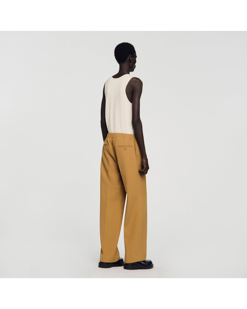 Sandro Natural Wide-Leg Trousers for men